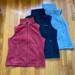 Bundle of 3 Medium Columbia Fleece Vests